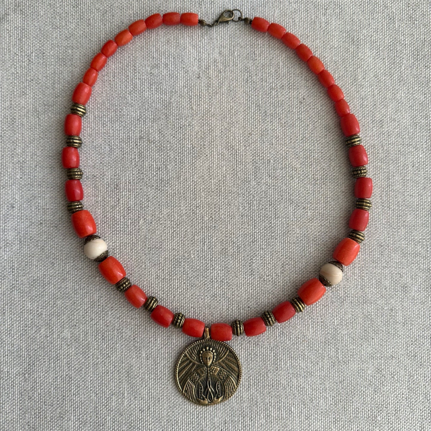 Collar de coral y jasper natural con Zgarda | UA Market®