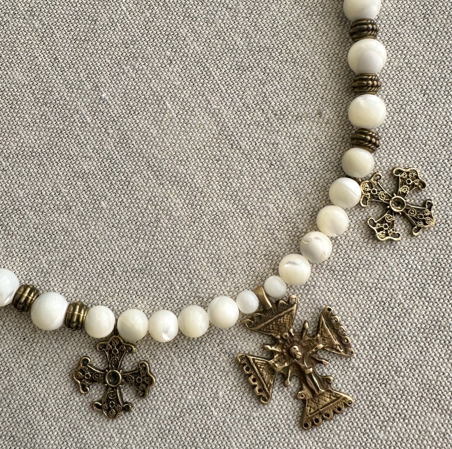 Collar de madre de perlas naturales con Zgardas | UA Market®