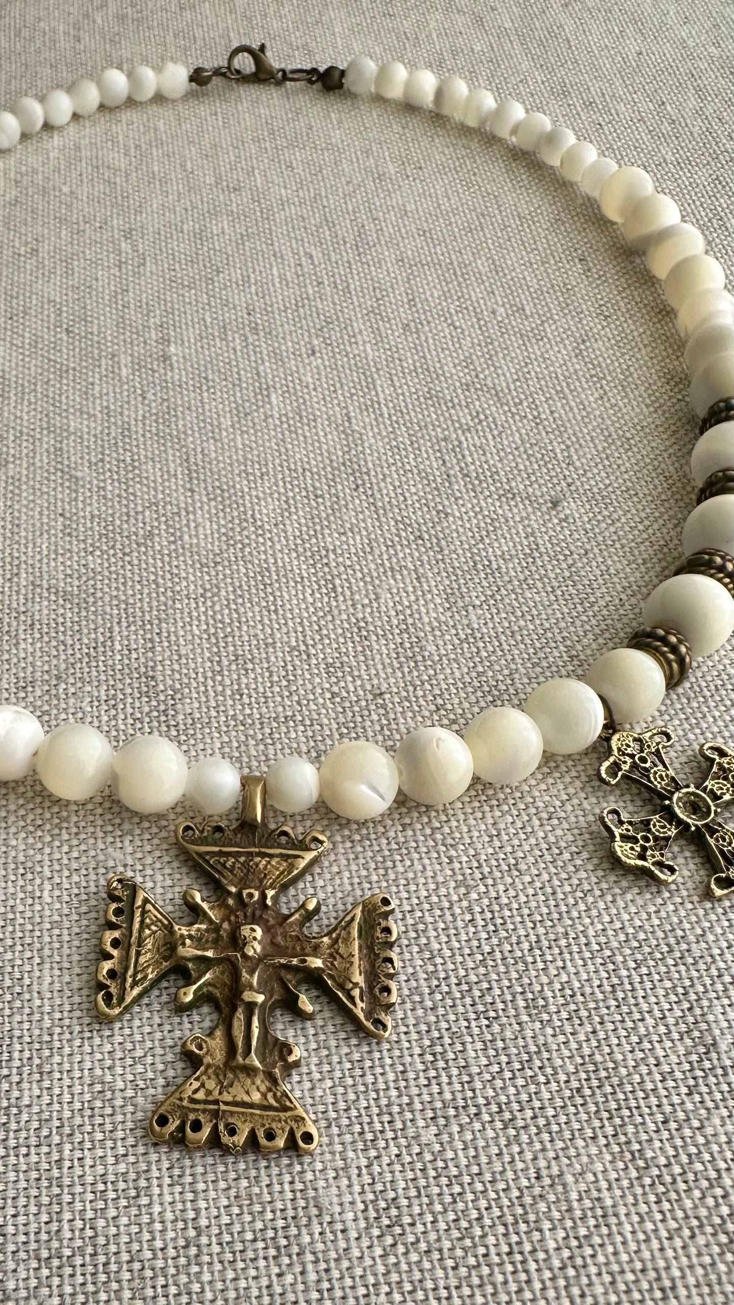 Collar de madre de perlas naturales con Zgardas | UA Market®