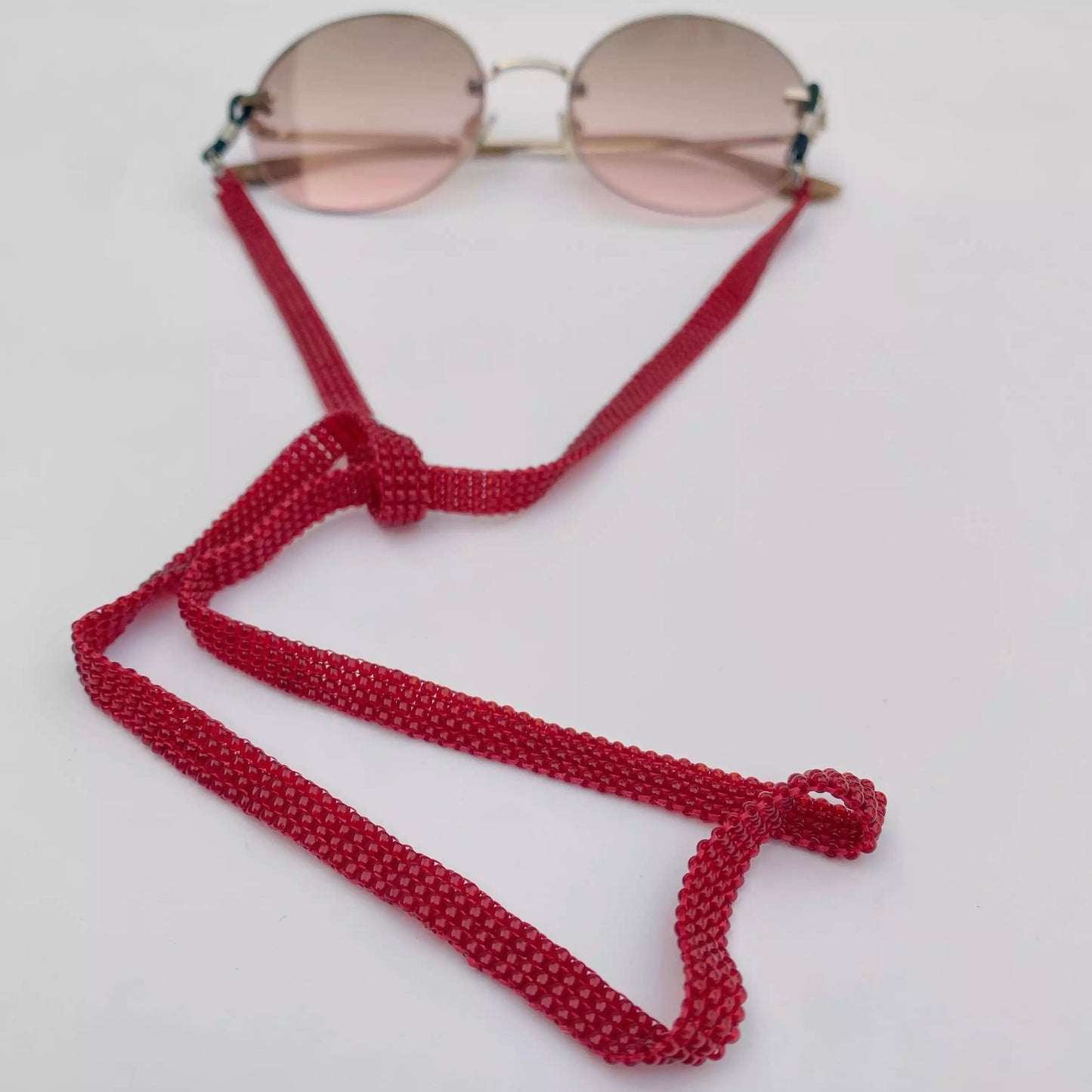 Soporte para gafas hecho a mano con cuentas japonesas, 4 hileras