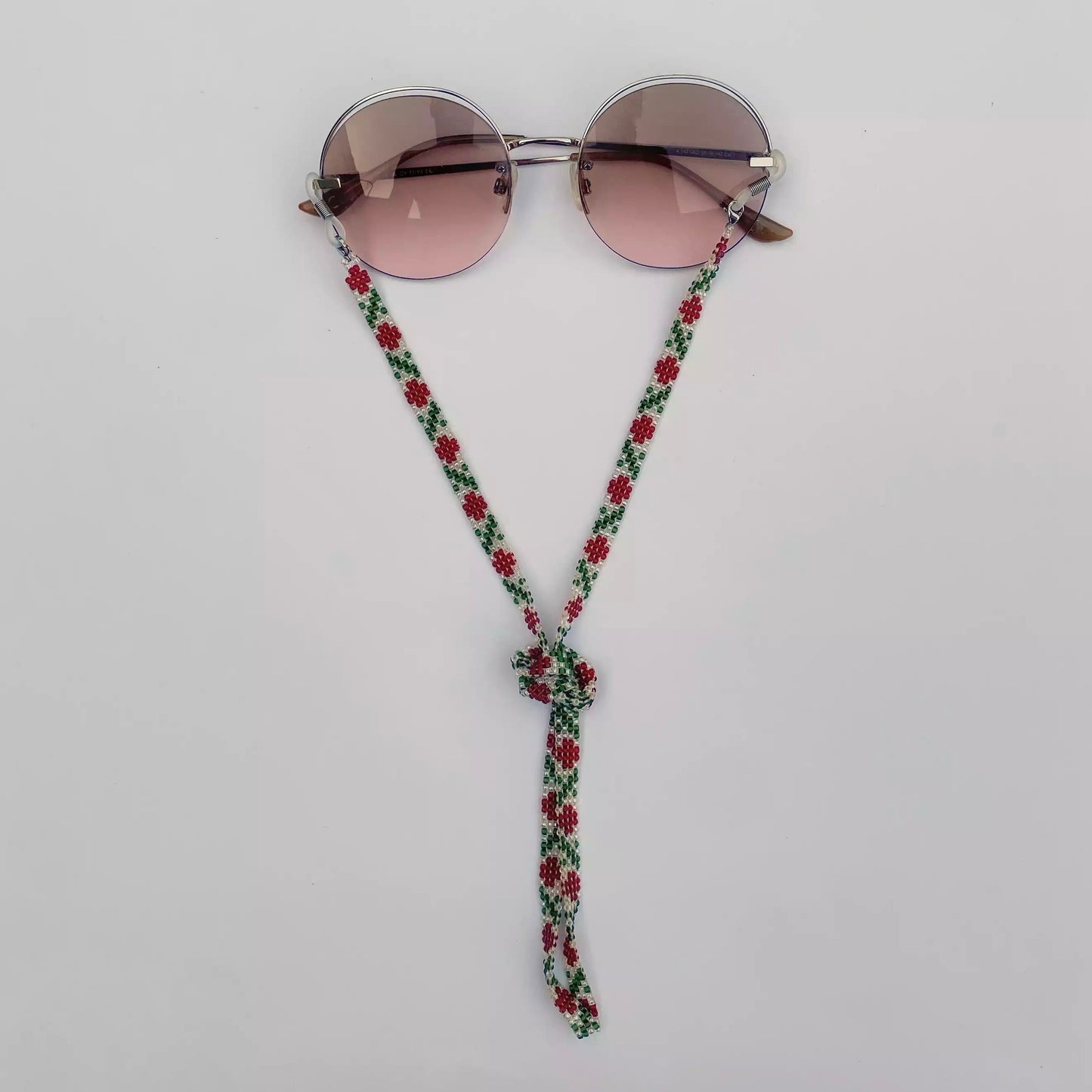 Soporte para gafas hecho a mano con cuentas japonesas, 4 hileras