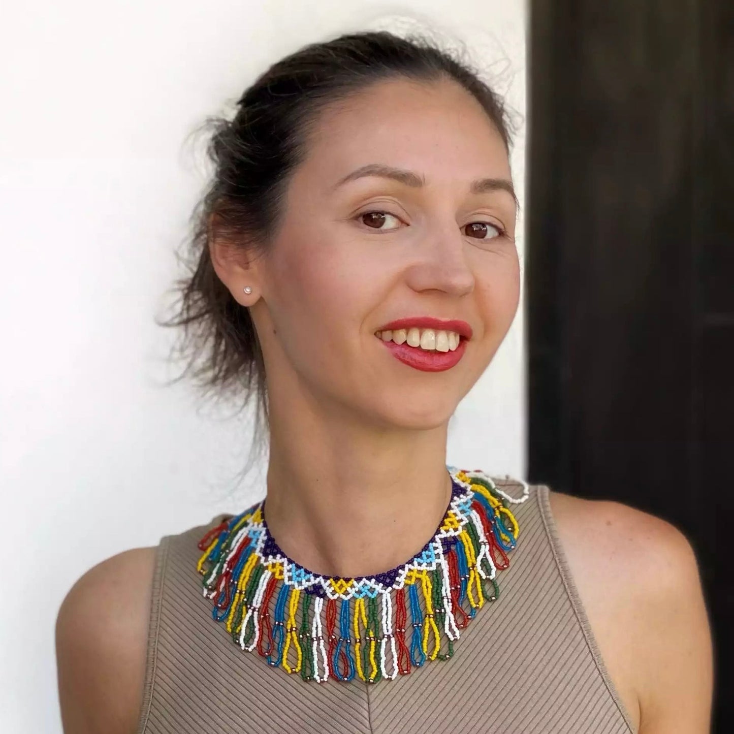 Collar "Colibrí", silanka ucraniana con colgantes largos