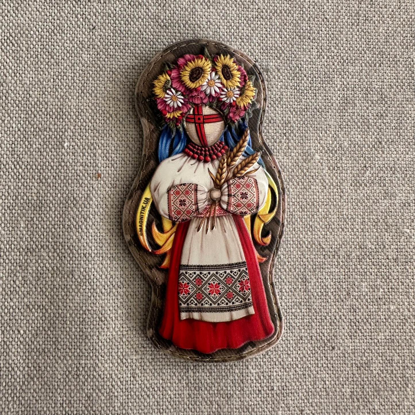 Parche de tela Motanka con corona de flores | UA Market®