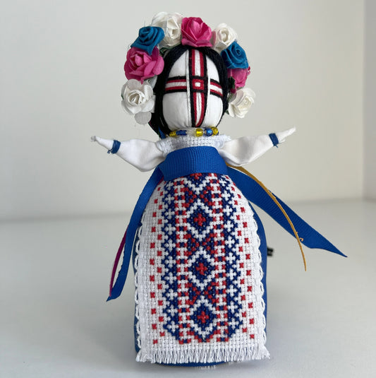 Motanka | Motanka Elena | Rojo & Azul | Corona de Flores | UA Market®