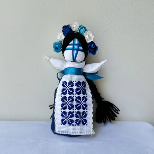 Motanka | Motanka Victoria | Blanco & Azul | Corona de Flores | UA Market®