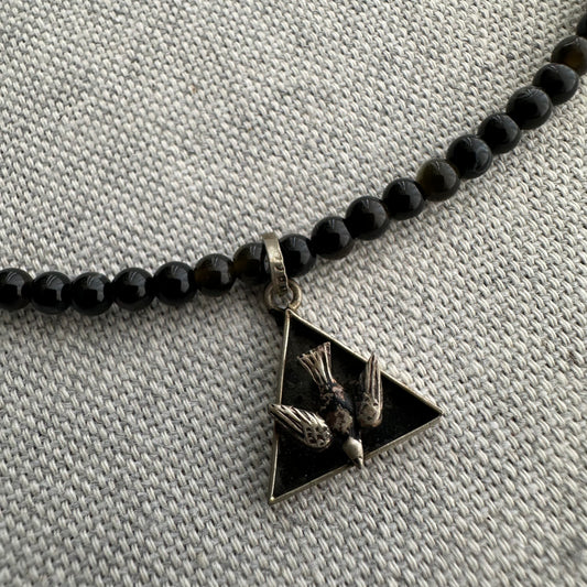 Collar de golden obsidian natural con colgante "Pajaro"| UA Market®