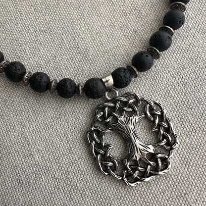 Collar de piedra volcanica con Zgarda "Arbol de la vida"| UA Market®