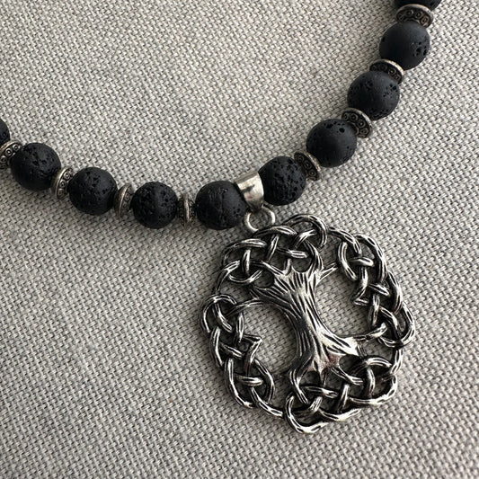 Collar de piedra volcanica con Zgarda "Arbol de la vida"| UA Market®