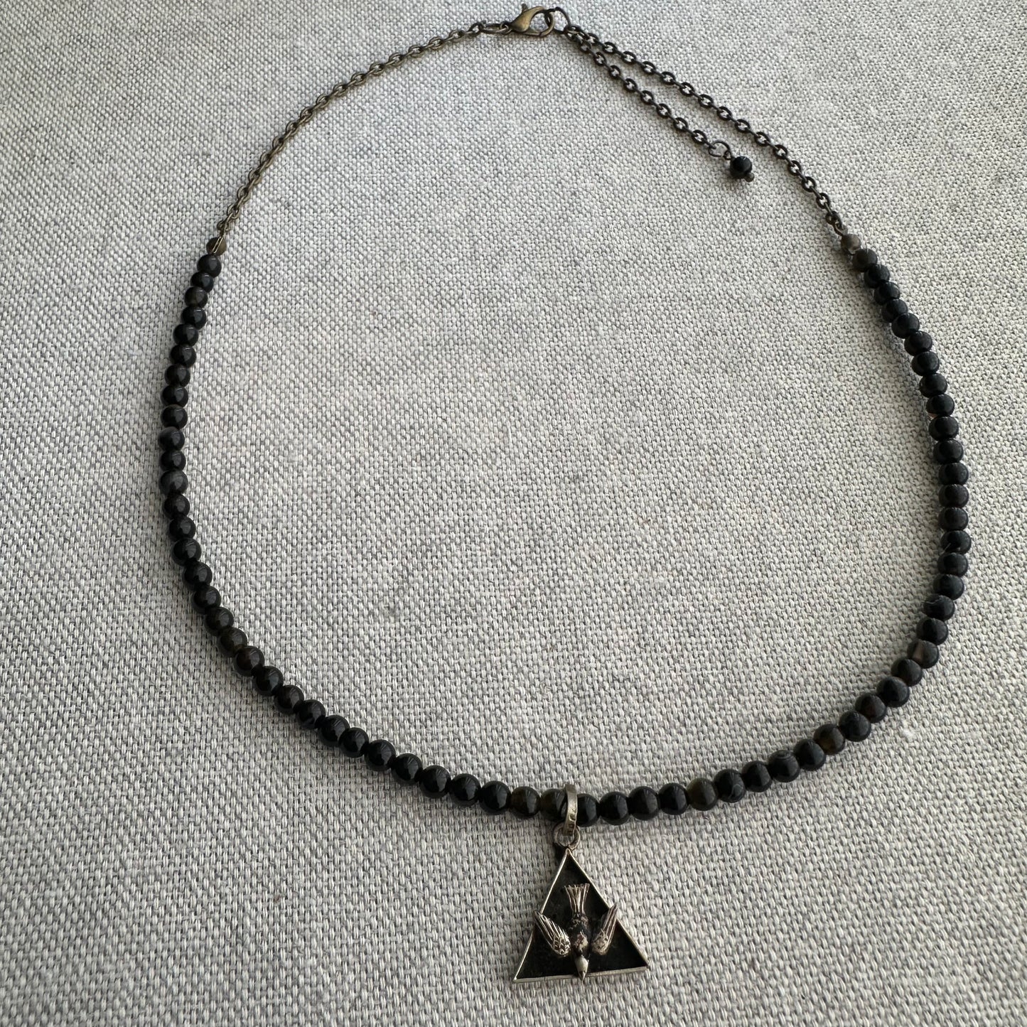 Collar de golden obsidian natural con colgante "Pajaro"| UA Market®