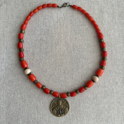 Collar de coral y jasper natural con Zgarda | UA Market®