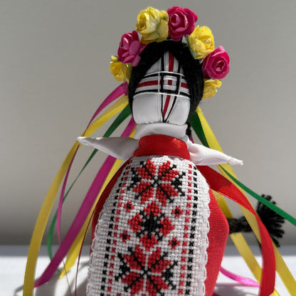 Motanka | Motanka Estrella de la Vida | Blanco & Rojo | Corona de Flores | UA Market®