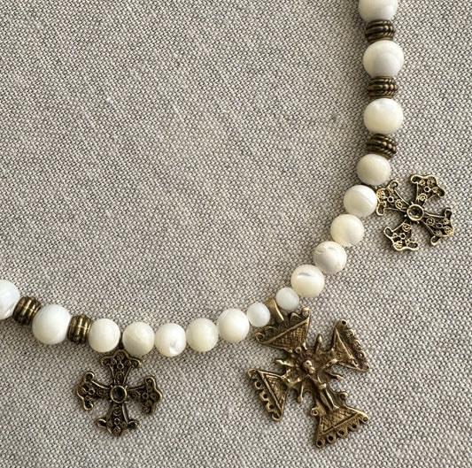 Collar de madre de perlas naturales con Zgardas | UA Market®