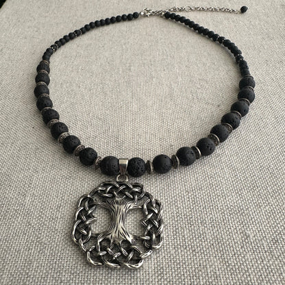 Collar de piedra volcanica con Zgarda "Arbol de la vida"| UA Market®