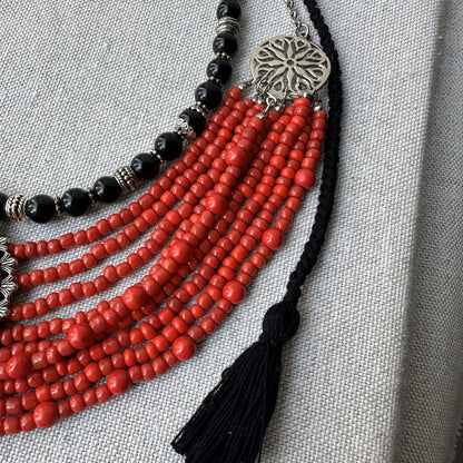 Set de collares de piedras naturales con colgante bordado | UA Market®