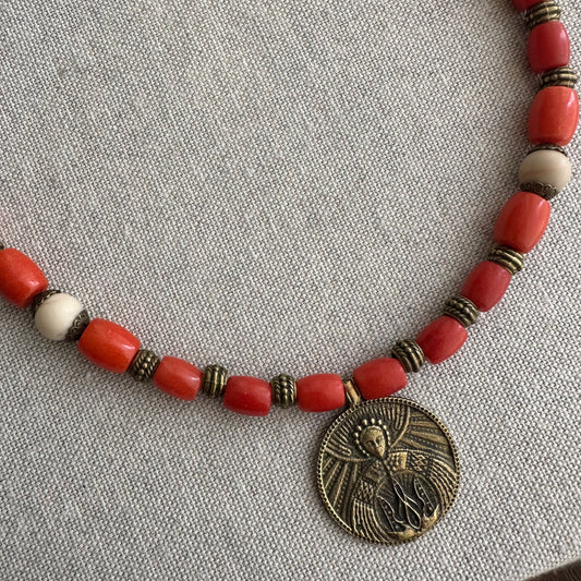 Collar de coral y jasper natural con Zgarda | UA Market®