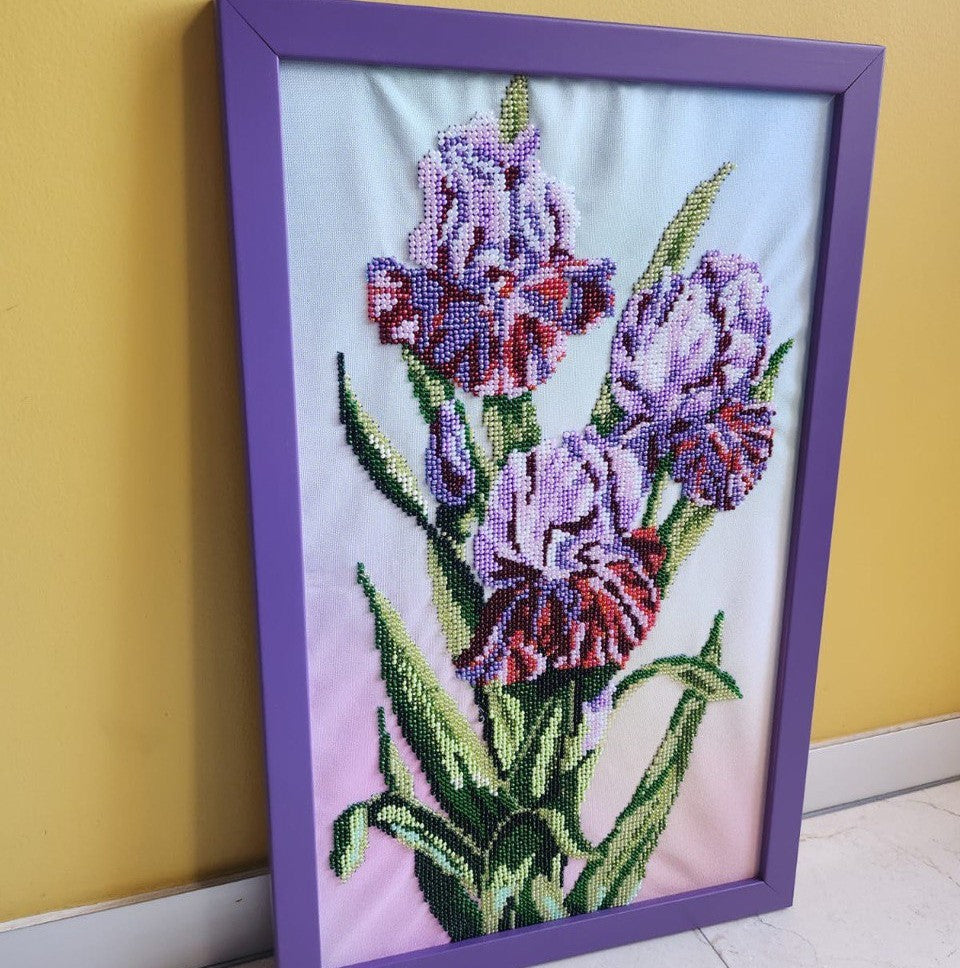 Cuadro bordado de chaquira Flores | UA Market®