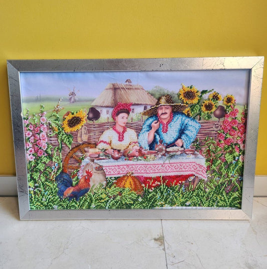 Cuadro bordado de chaquira Familia | UA Market®
