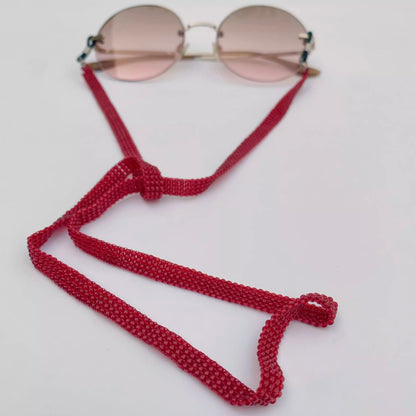 Soporte para gafas hecho a mano con cuentas japonesas, 4 hileras