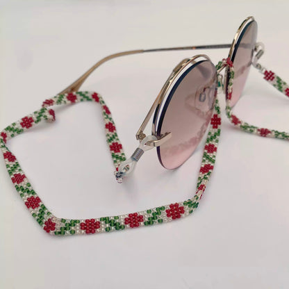 Soporte para gafas hecho a mano con cuentas japonesas, 4 hileras
