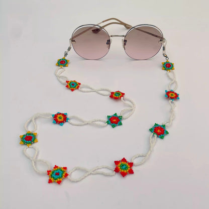 Soporte para gafas “Mándalas” hecho a mano con cuentas japonesas