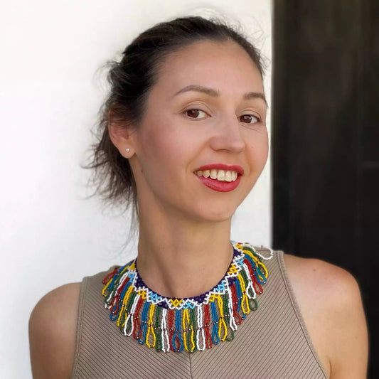 Collar "Colibrí", silanka ucraniana con colgantes largos