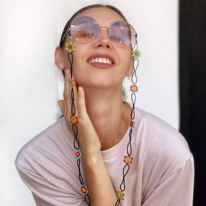 Soporte para gafas “Mándalas” hecho a mano con cuentas japonesas