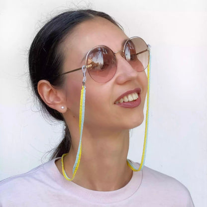 Soporte para gafas hecho a mano con cuentas japonesas, 4 hileras